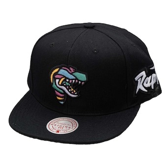 Men's Mitchell & Ness Black Toronto Raptors Stained Glass Snapback Hat