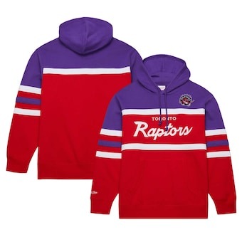 Toronto Raptors Mitchell & Ness Head Coach Pullover Hoodie - Red/Purple