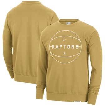 Men's Nike Gold Toronto Raptors 2023/24 Standard Issue Travel Performance Pullover Sweatshirt